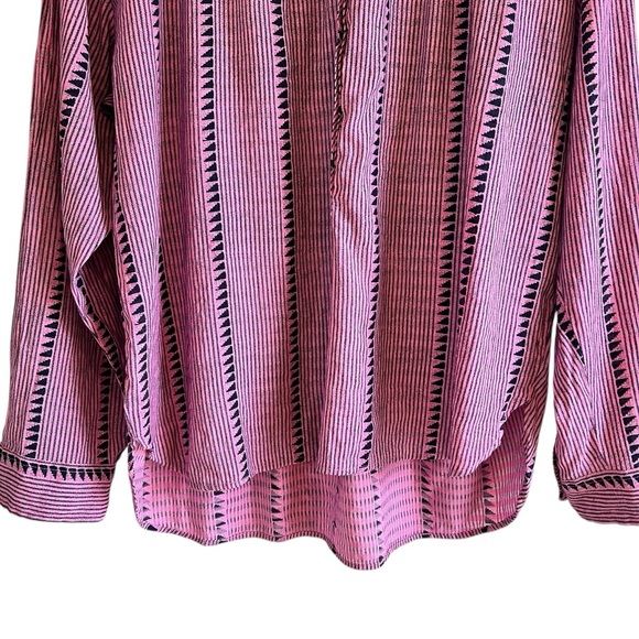 J. Crew long sleeve airy pin tuck ruffled peasant blouse L excellent condition - Picture 4 of 11